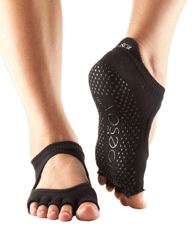 ToeSox Half Toe Bellarina Yoga Socks, black ToeSox Half Toe Bellarina Yoga Socks, black
