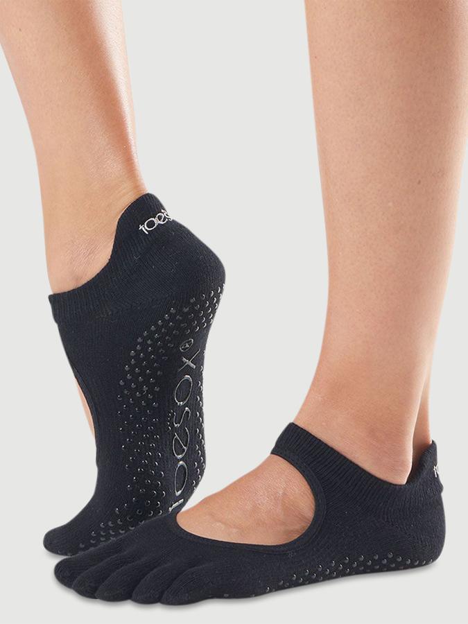 ToeSox Full Toe Bellarina Yoga Socks, noir