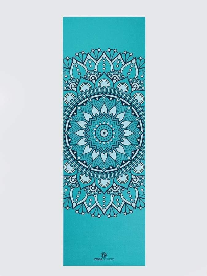 Designed Sticky Yoga Mat 6mm turquoise, mandala