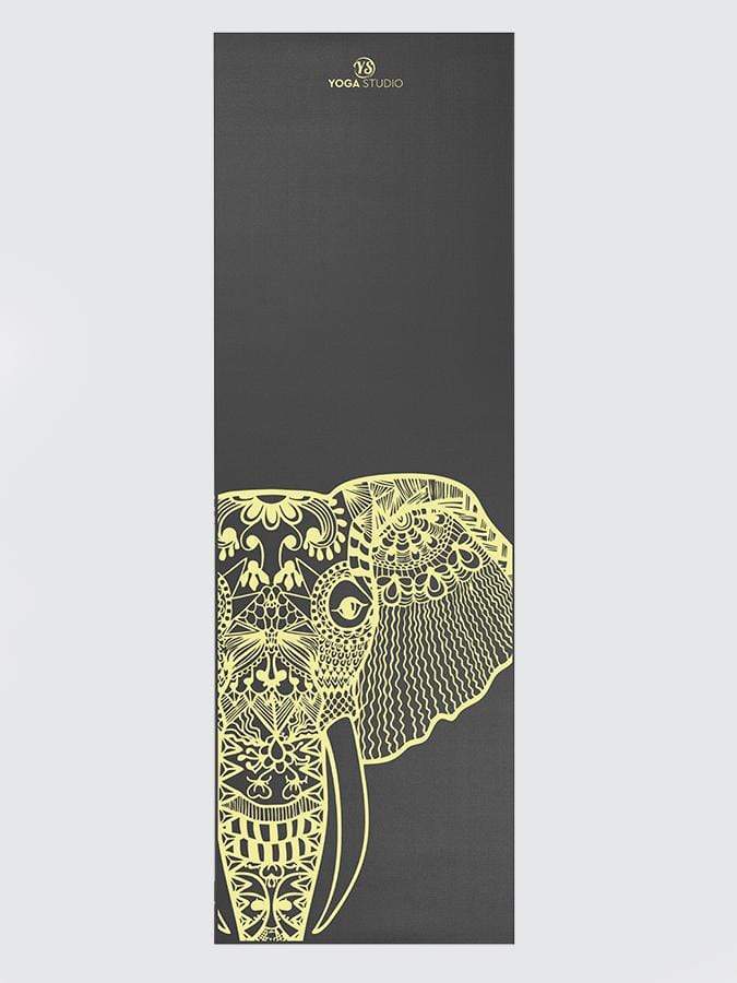 Designed Sticky Yoga Mat 6mm grau, gelber Elefant