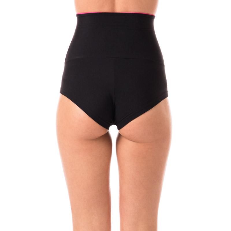 Hoch taillierte Shorts Betty, Schwarz/Pink