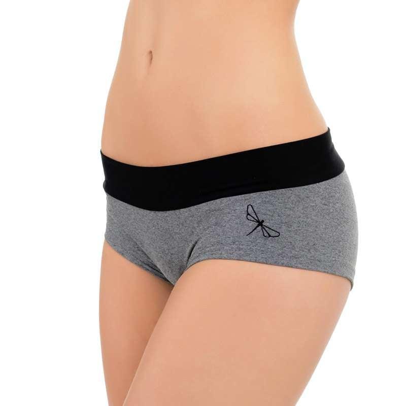 Hot pants - grau melange / schwarz
