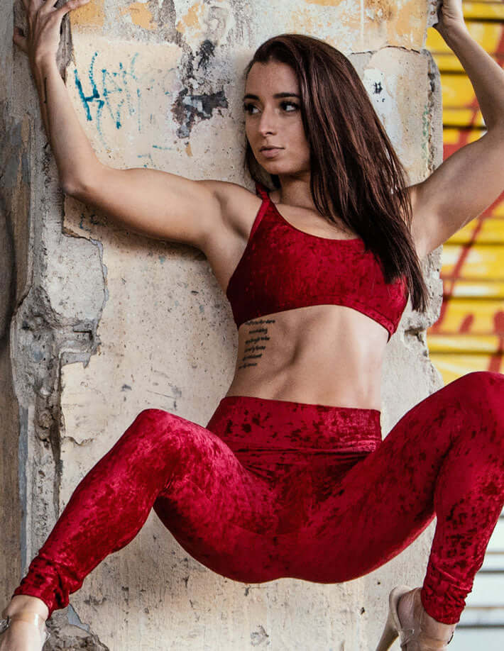 Sport-BH Nicole Samt, rot
