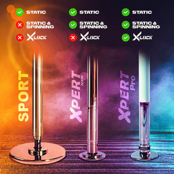 ポール　X-POLE XPERT (NX) 45mm セット X-PERT ポール 45mm径（スタティック・スピン両用突っ張り式