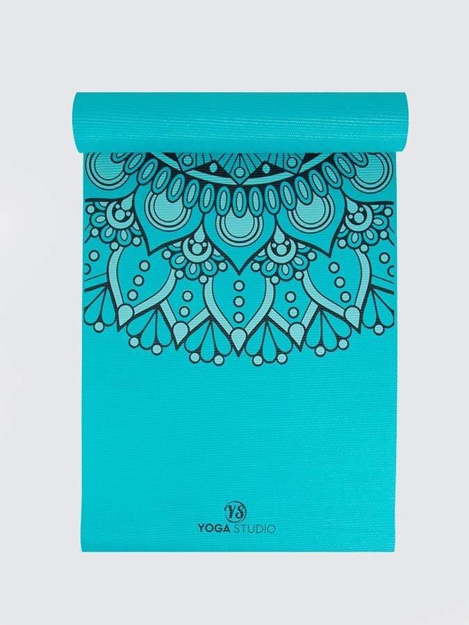 Designed Sticky Yoga Mat 6mm turquoise, mandala