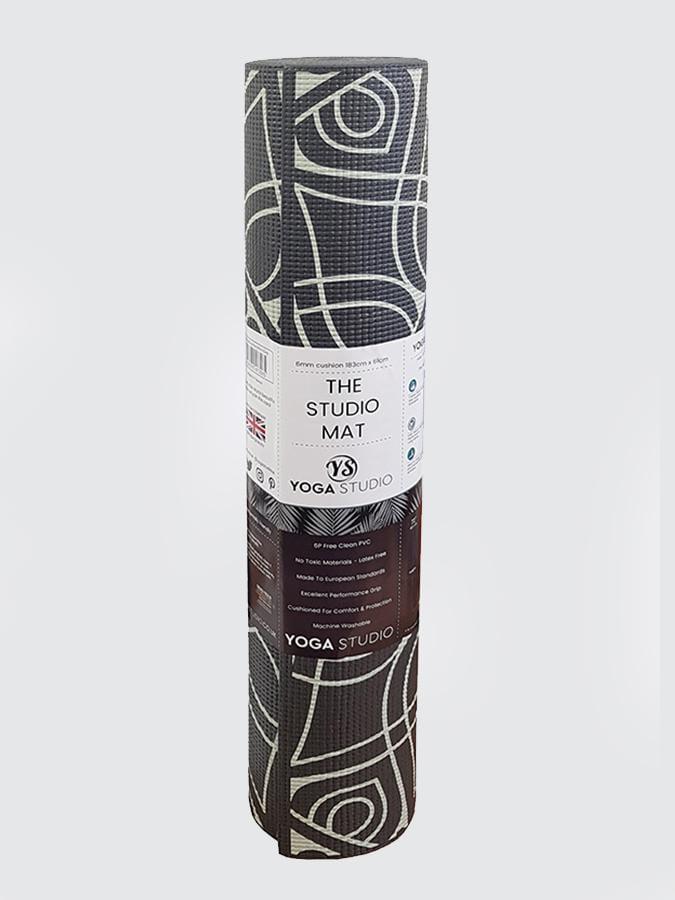Designed Sticky Yoga Mat 6mm grey, dew drop mandala