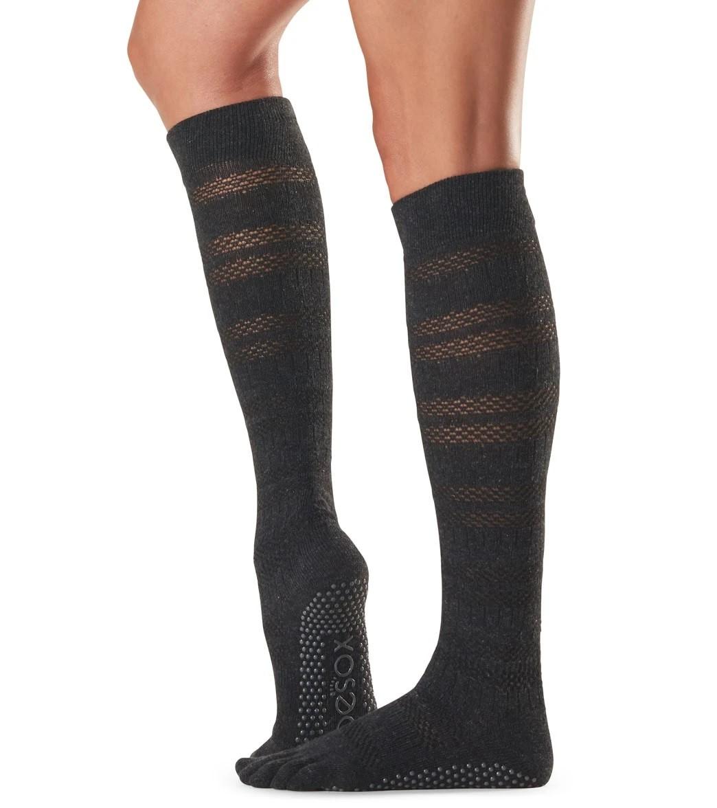 ToeSox Scrunch Knee High FT Grip Socks, merci black ToeSox Scrunch Knee High FT Grip Socks, merci black