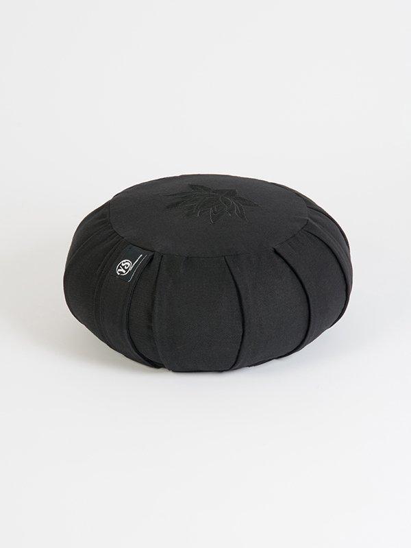 Rundes Lotus Organic Buckwheat Kissen, schwarz