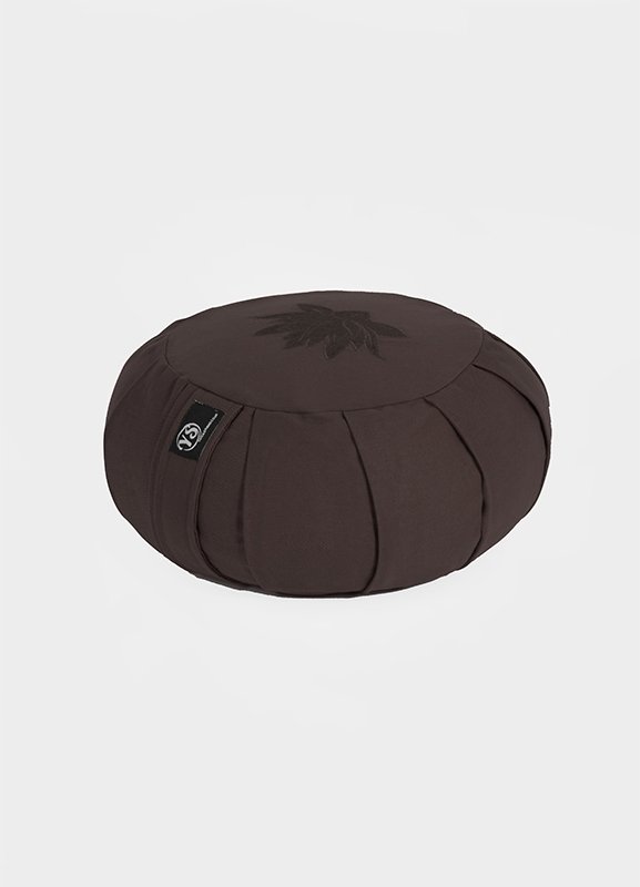 Rundes Lotus Organic Buckwheat Kissen, earth braun