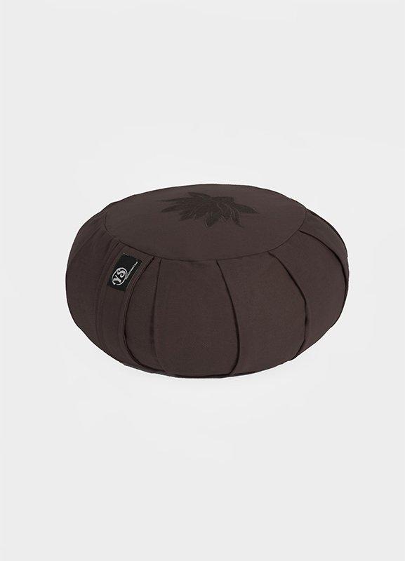 Rundes Lotus Organic Buckwheat Kissen, earth braun